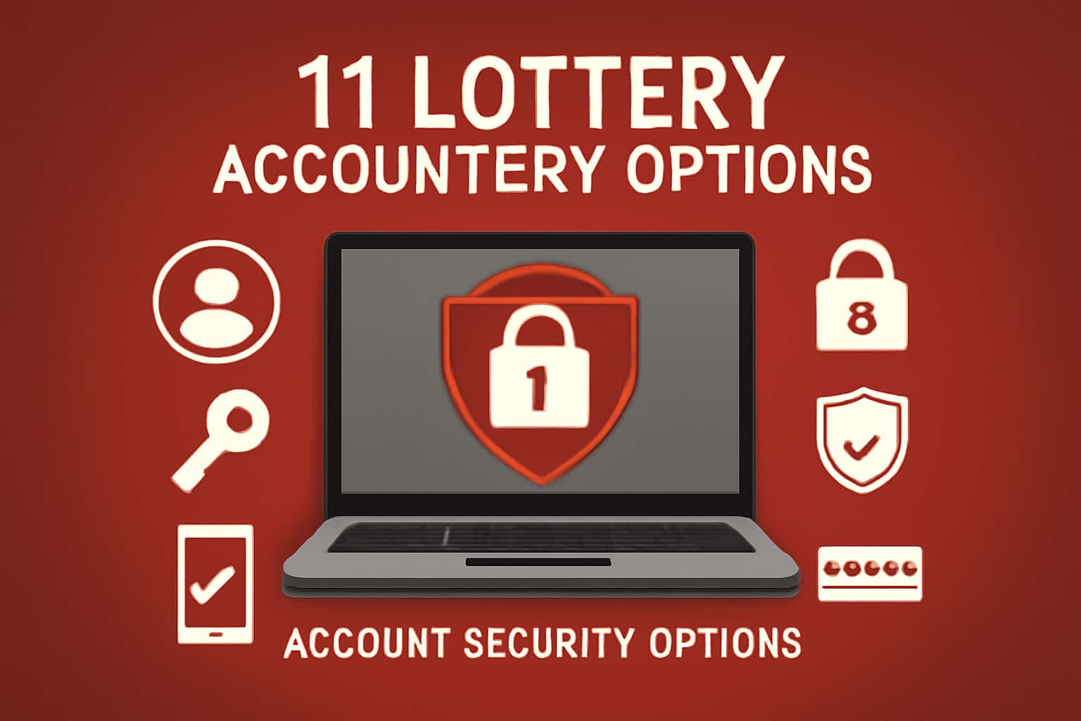 Informational scene depicting 11 Lottery account security options.