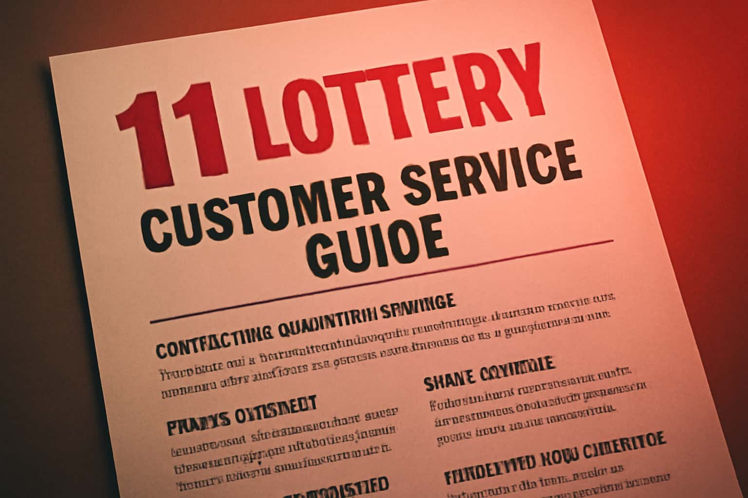 A professional representation of the 11 Lottery Customer Service Guide.