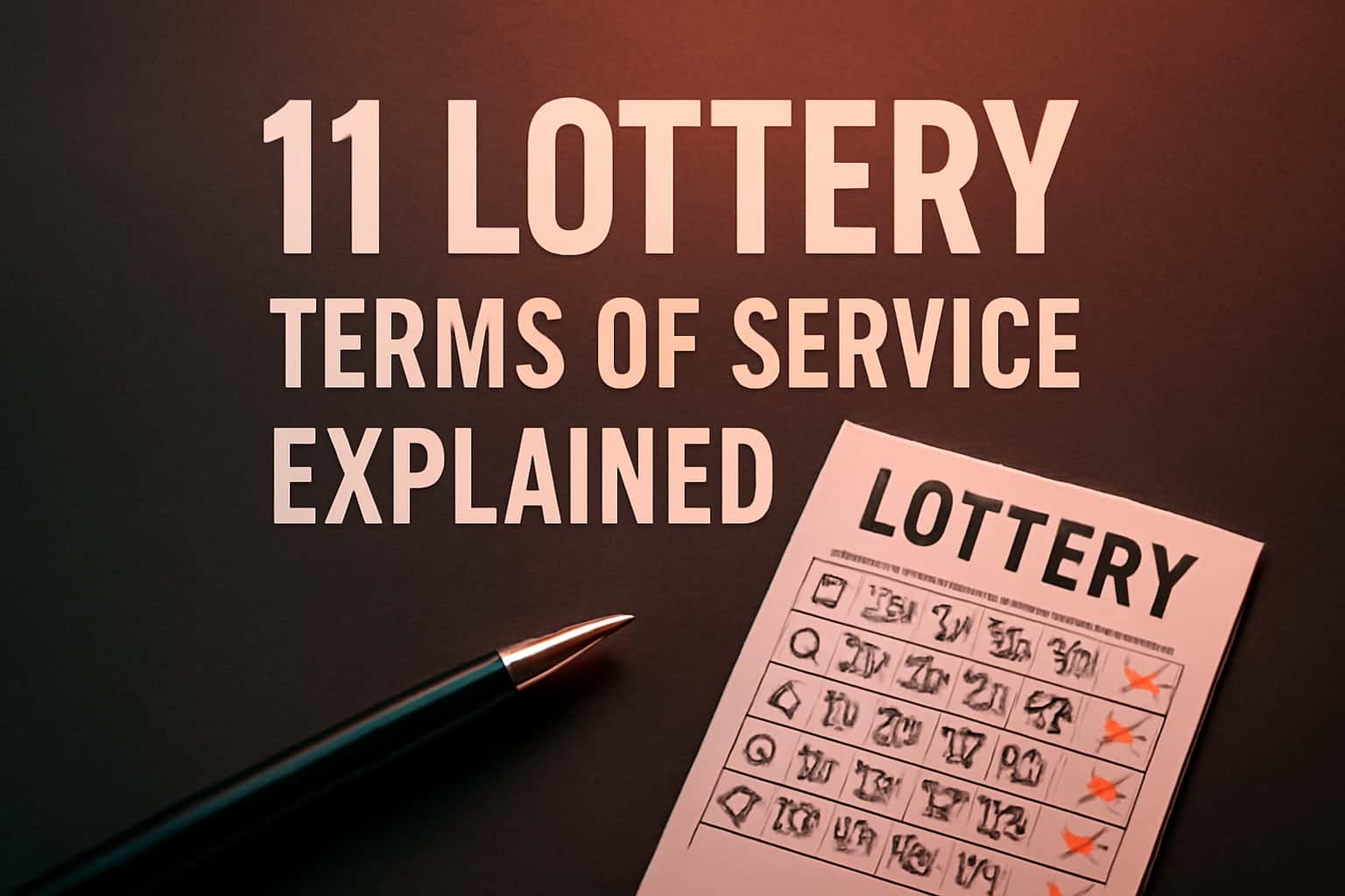 Informational graphic illustrating the 11 Lottery Terms of Service.