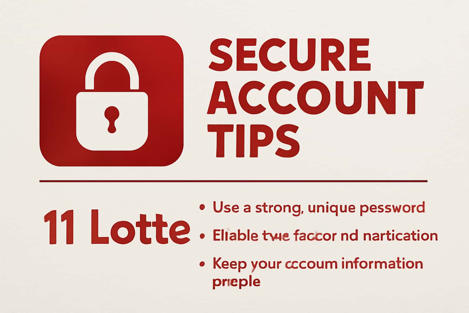 Informational scene about securing 11 Lottery accounts with emphasis on safety tips.